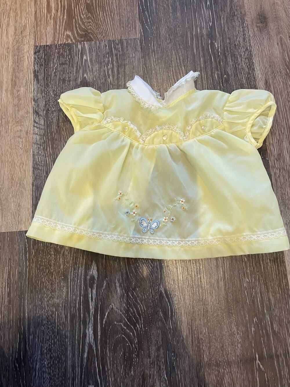 baby yellow embroidered butterfly girls vintage victoiran dress